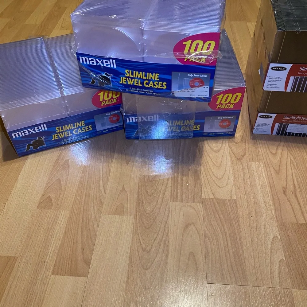 ALL 300 Maxell CDs, CD/DVD Labels, and 350 Jewel Cases Set for $50